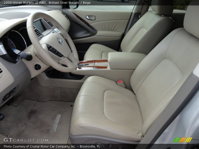 Brilliant Silver Metallic / Beige 2009 Nissan Murano LE AWD