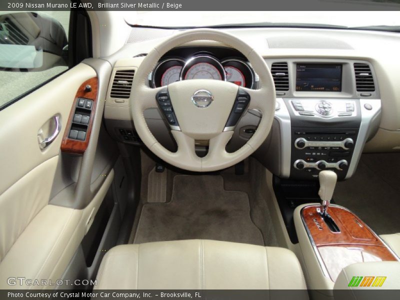 Brilliant Silver Metallic / Beige 2009 Nissan Murano LE AWD