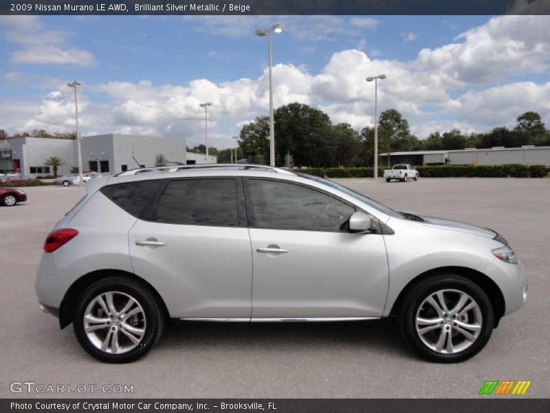 Brilliant Silver Metallic / Beige 2009 Nissan Murano LE AWD