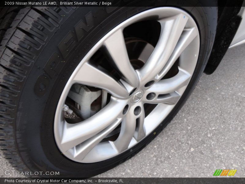Brilliant Silver Metallic / Beige 2009 Nissan Murano LE AWD