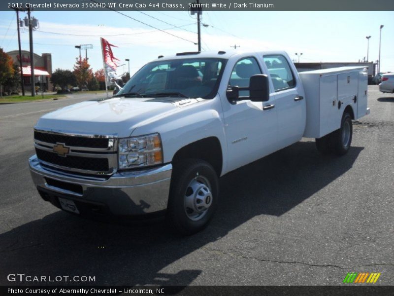 Summit White / Dark Titanium 2012 Chevrolet Silverado 3500HD WT Crew Cab 4x4 Chassis