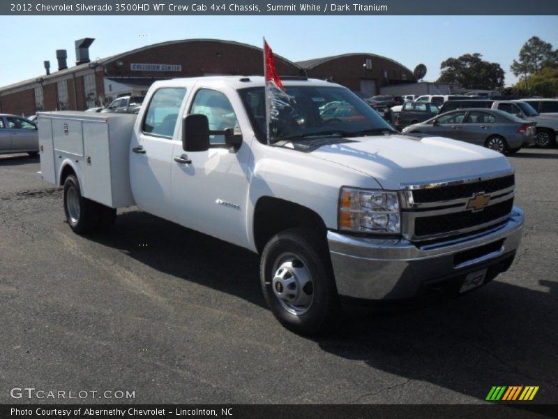 Summit White / Dark Titanium 2012 Chevrolet Silverado 3500HD WT Crew Cab 4x4 Chassis