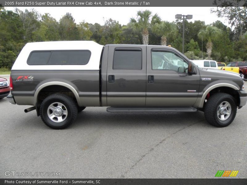 Dark Stone Metallic / Tan 2005 Ford F250 Super Duty Lariat FX4 Crew Cab 4x4