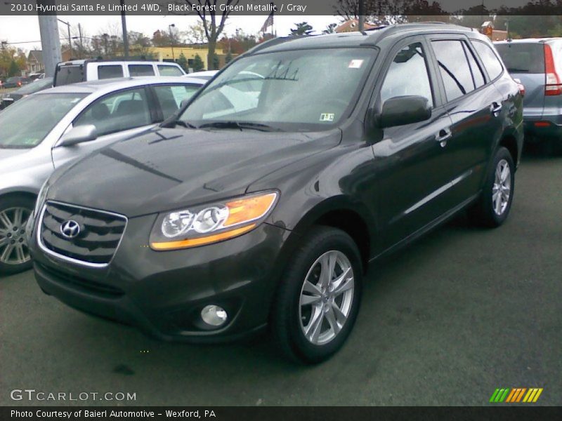 Black Forest Green Metallic / Gray 2010 Hyundai Santa Fe Limited 4WD