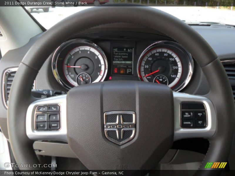Stone White / Black 2011 Dodge Durango Crew
