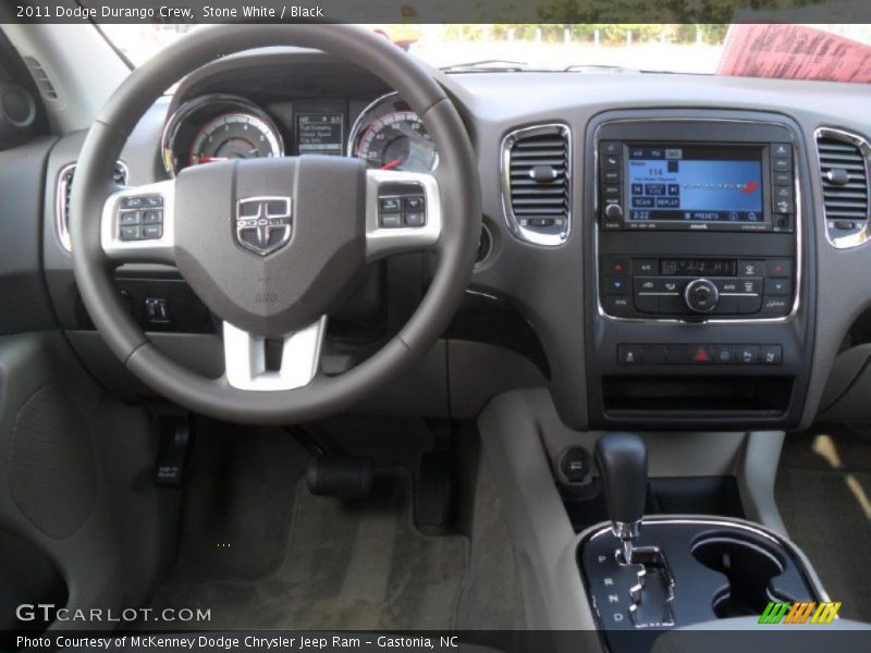 Stone White / Black 2011 Dodge Durango Crew
