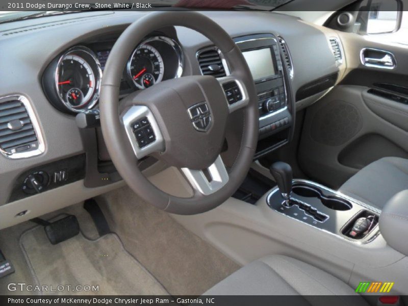 Stone White / Black 2011 Dodge Durango Crew