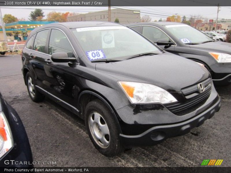 Nighthawk Black Pearl / Gray 2008 Honda CR-V LX 4WD