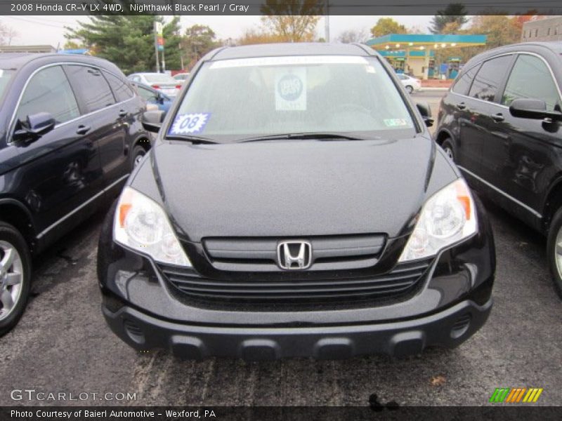 Nighthawk Black Pearl / Gray 2008 Honda CR-V LX 4WD
