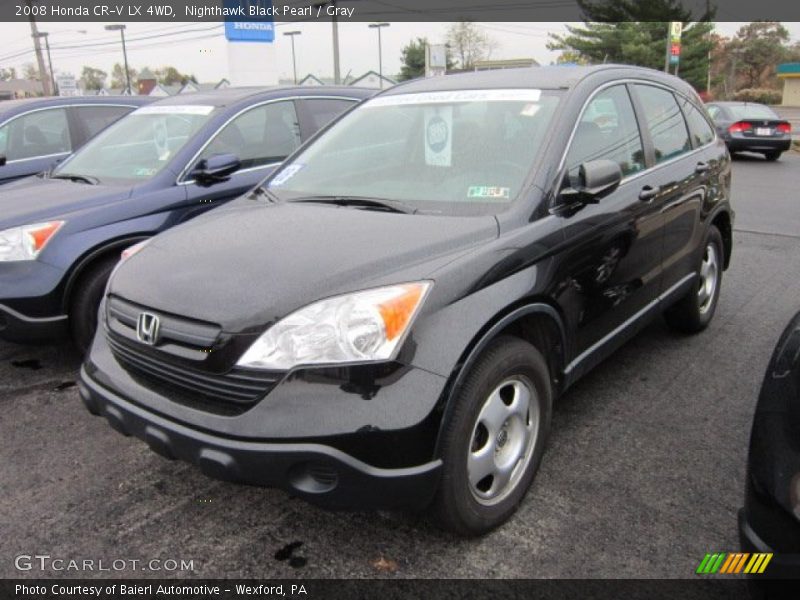 Nighthawk Black Pearl / Gray 2008 Honda CR-V LX 4WD