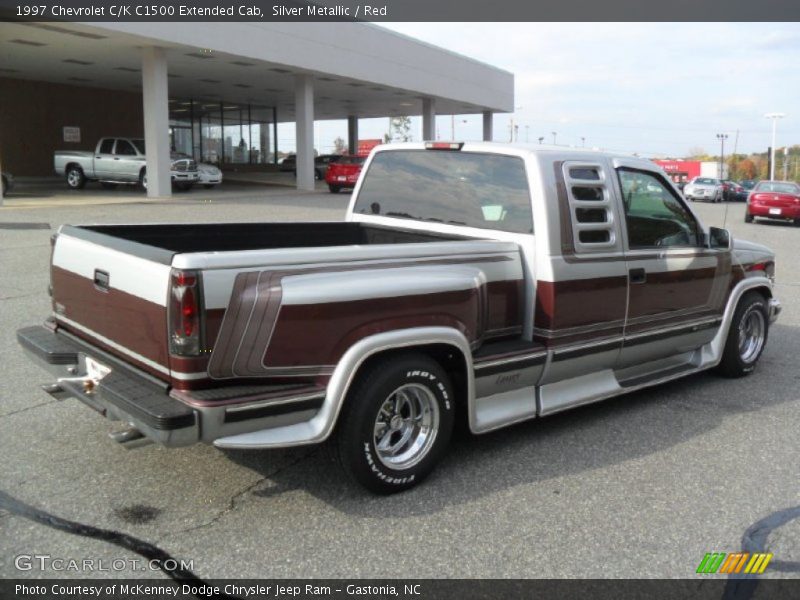 Silver Metallic / Red 1997 Chevrolet C/K C1500 Extended Cab