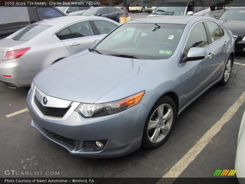 Glacier Blue Metallic / Ebony 2009 Acura TSX Sedan