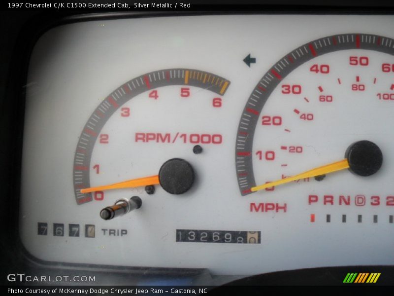 Silver Metallic / Red 1997 Chevrolet C/K C1500 Extended Cab