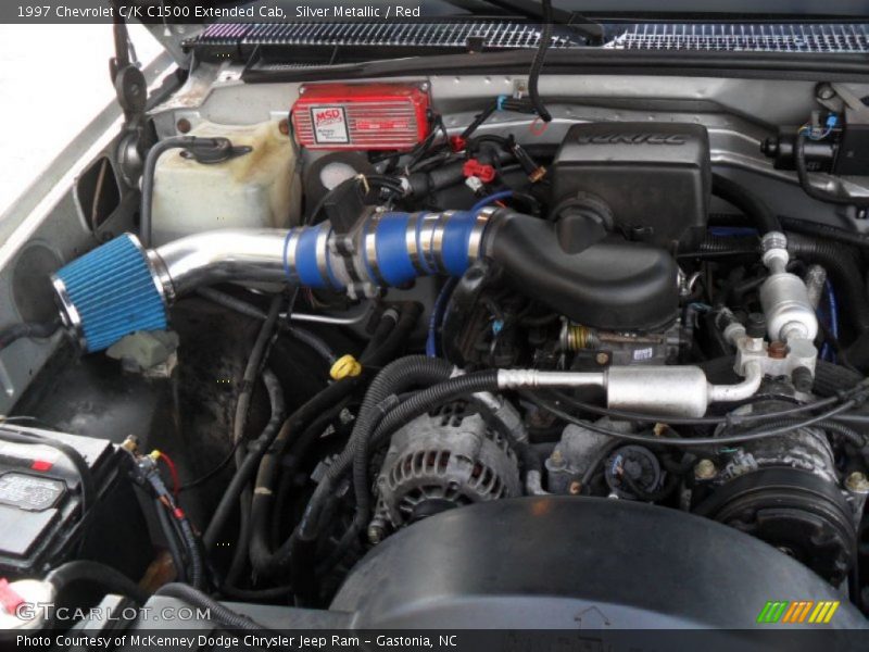 Silver Metallic / Red 1997 Chevrolet C/K C1500 Extended Cab