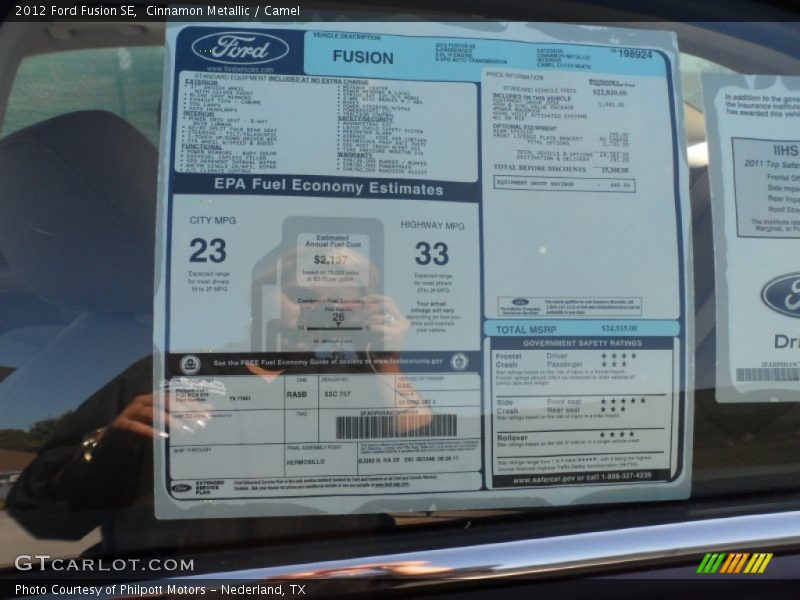 Cinnamon Metallic / Camel 2012 Ford Fusion SE