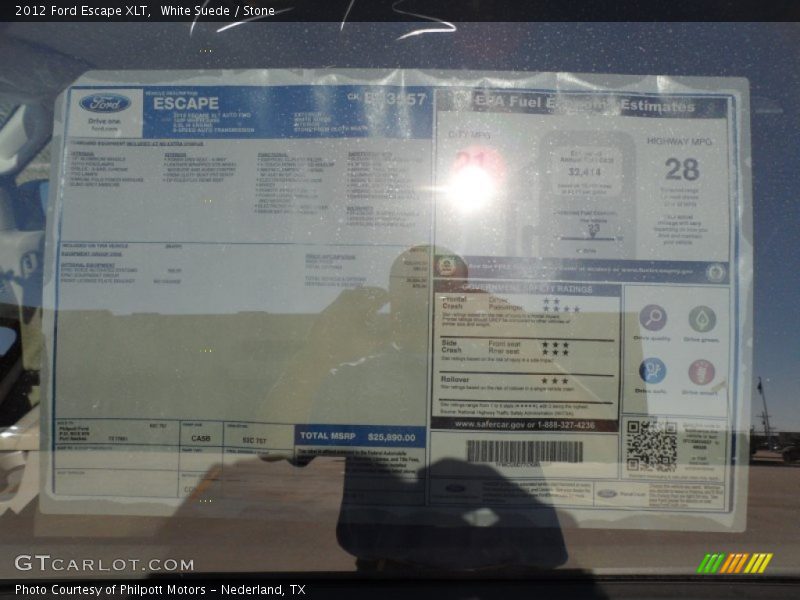 White Suede / Stone 2012 Ford Escape XLT