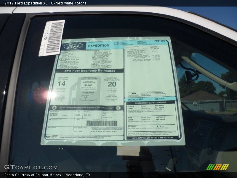  2012 Expedition XL Window Sticker