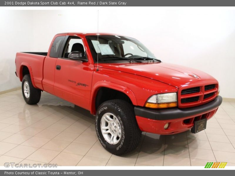 Flame Red / Dark Slate Gray 2001 Dodge Dakota Sport Club Cab 4x4