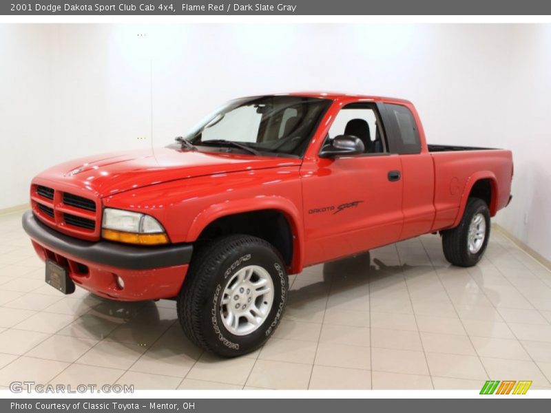 Flame Red / Dark Slate Gray 2001 Dodge Dakota Sport Club Cab 4x4