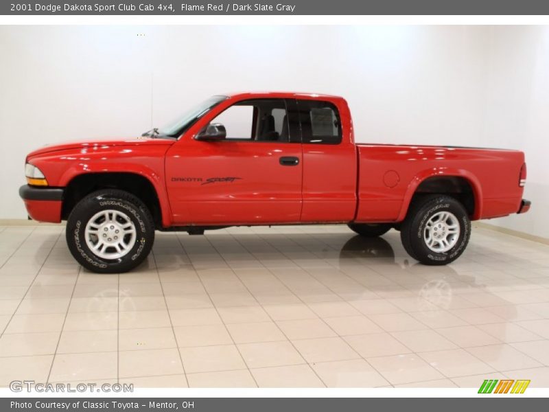 Flame Red / Dark Slate Gray 2001 Dodge Dakota Sport Club Cab 4x4