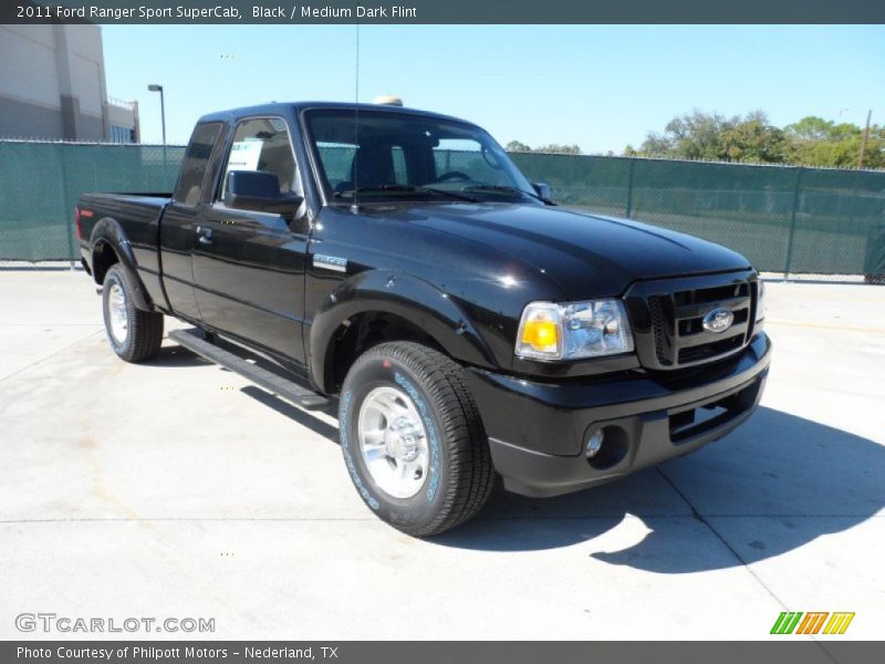 Black / Medium Dark Flint 2011 Ford Ranger Sport SuperCab