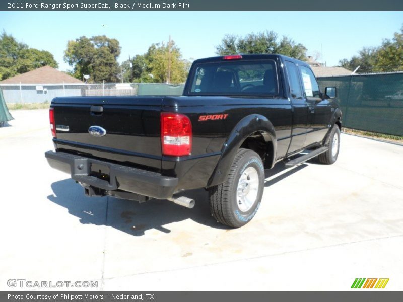 Black / Medium Dark Flint 2011 Ford Ranger Sport SuperCab