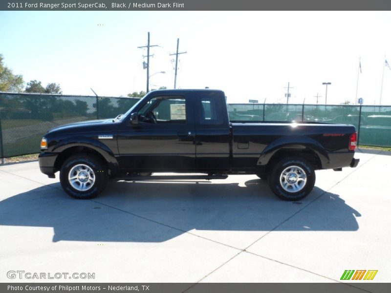 Black / Medium Dark Flint 2011 Ford Ranger Sport SuperCab