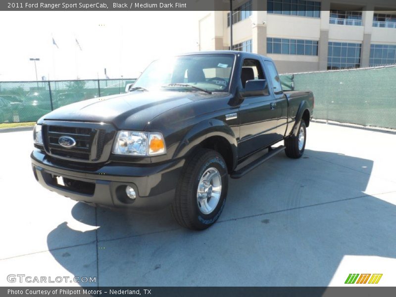 Black / Medium Dark Flint 2011 Ford Ranger Sport SuperCab
