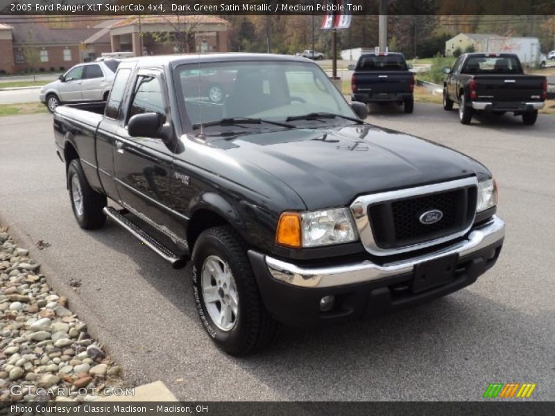 Dark Green Satin Metallic / Medium Pebble Tan 2005 Ford Ranger XLT SuperCab 4x4