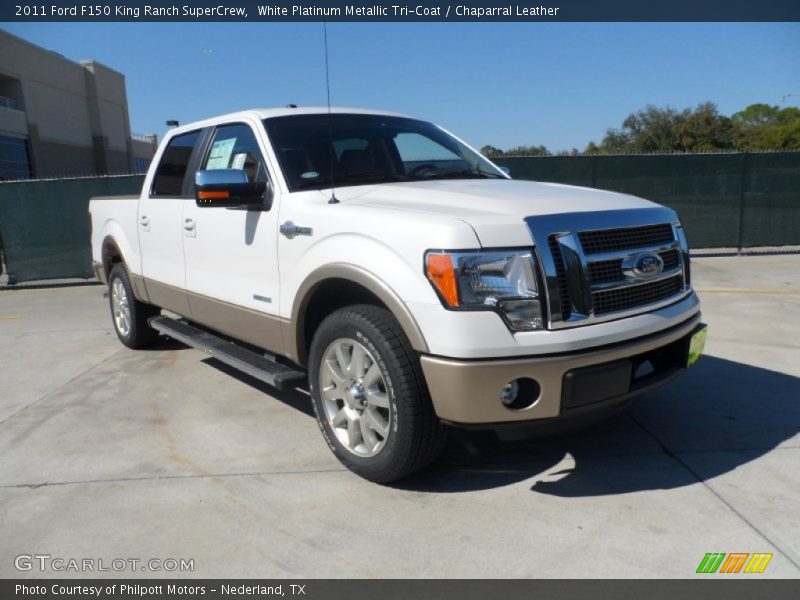 White Platinum Metallic Tri-Coat / Chaparral Leather 2011 Ford F150 King Ranch SuperCrew