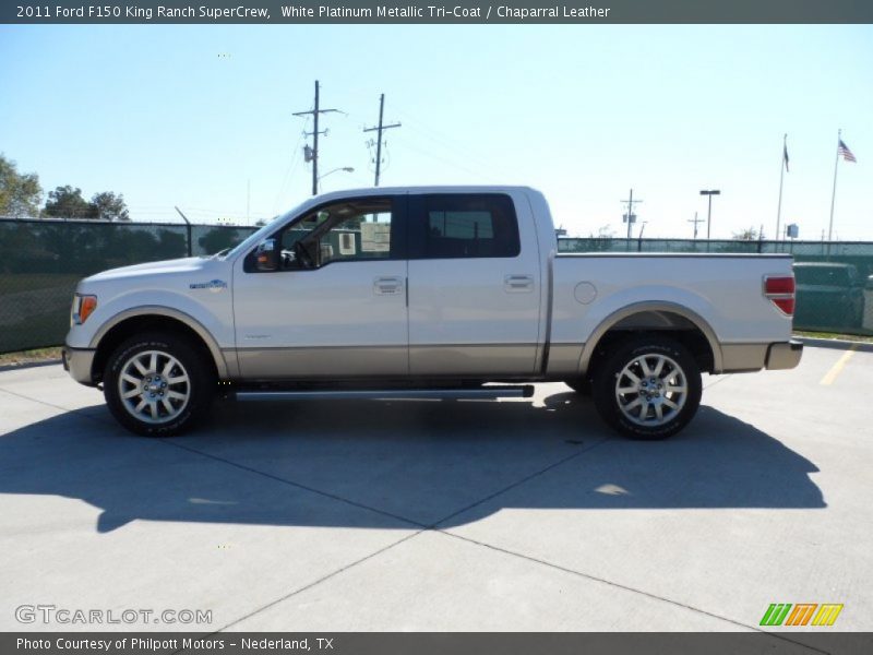 White Platinum Metallic Tri-Coat / Chaparral Leather 2011 Ford F150 King Ranch SuperCrew
