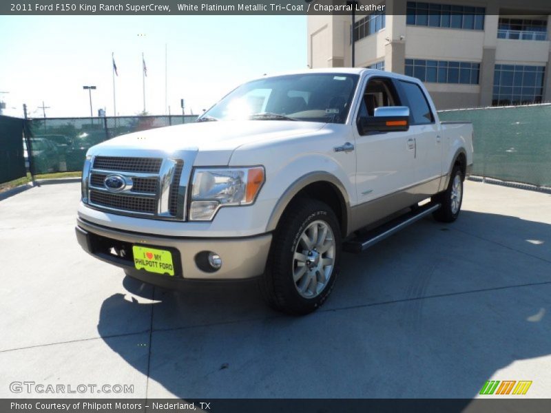 White Platinum Metallic Tri-Coat / Chaparral Leather 2011 Ford F150 King Ranch SuperCrew
