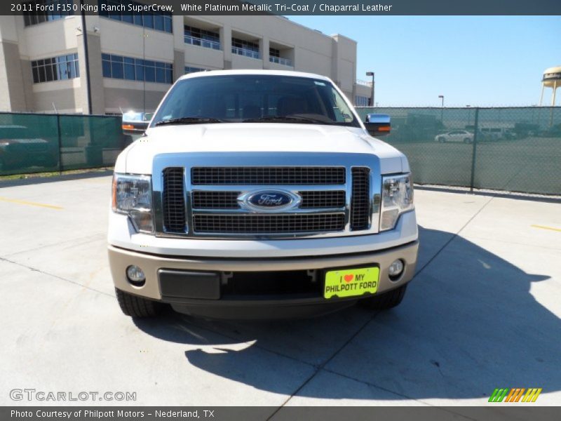 White Platinum Metallic Tri-Coat / Chaparral Leather 2011 Ford F150 King Ranch SuperCrew