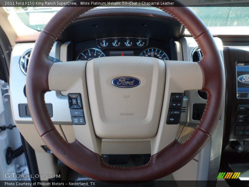 White Platinum Metallic Tri-Coat / Chaparral Leather 2011 Ford F150 King Ranch SuperCrew