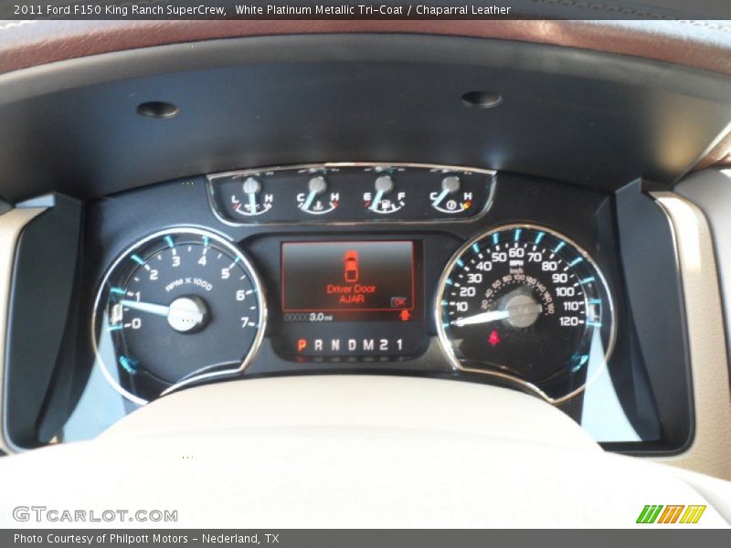 White Platinum Metallic Tri-Coat / Chaparral Leather 2011 Ford F150 King Ranch SuperCrew