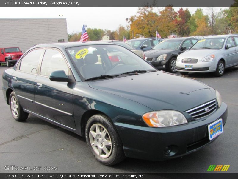 Evergreen / Grey 2003 Kia Spectra Sedan