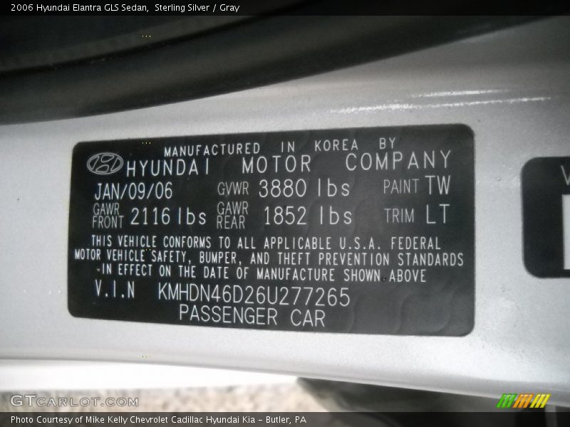 Sterling Silver / Gray 2006 Hyundai Elantra GLS Sedan