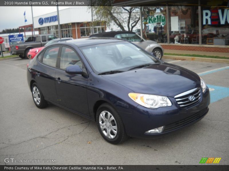 Regatta Blue / Black 2010 Hyundai Elantra GLS