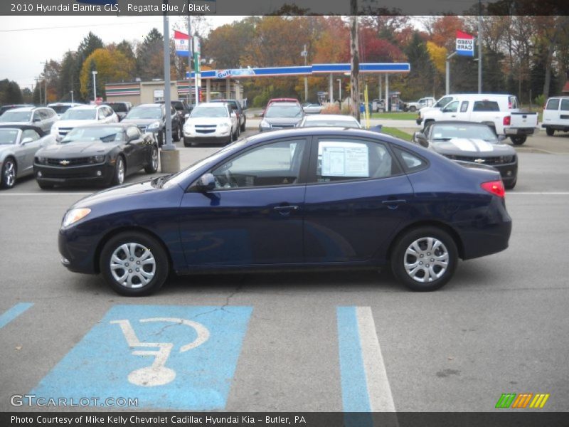 Regatta Blue / Black 2010 Hyundai Elantra GLS