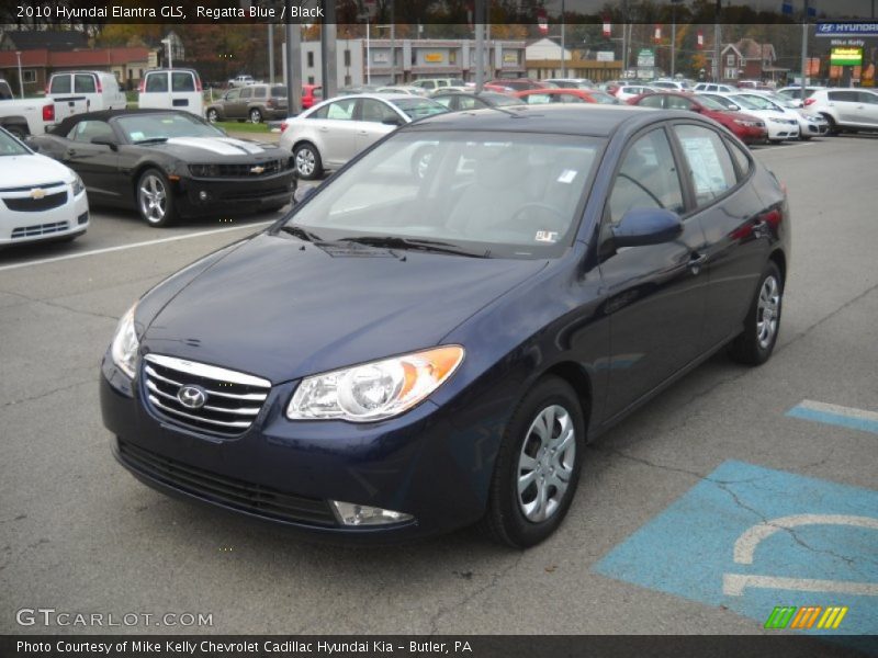 Regatta Blue / Black 2010 Hyundai Elantra GLS