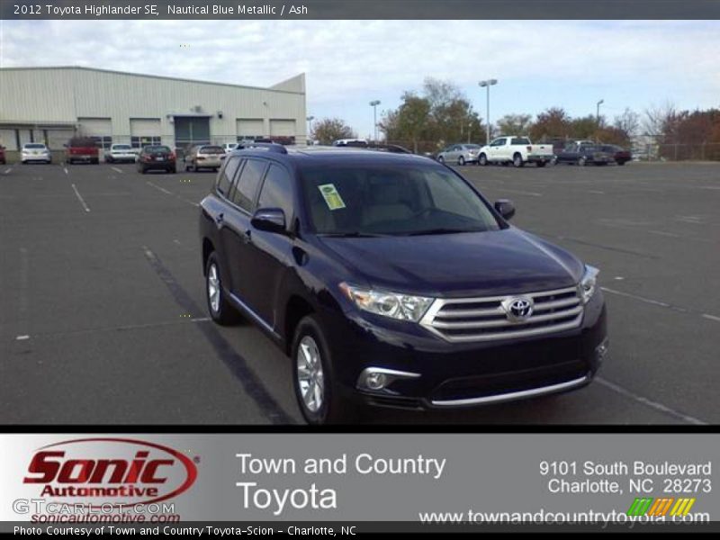 Nautical Blue Metallic / Ash 2012 Toyota Highlander SE