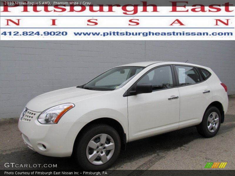 Phantom White / Gray 2010 Nissan Rogue S AWD