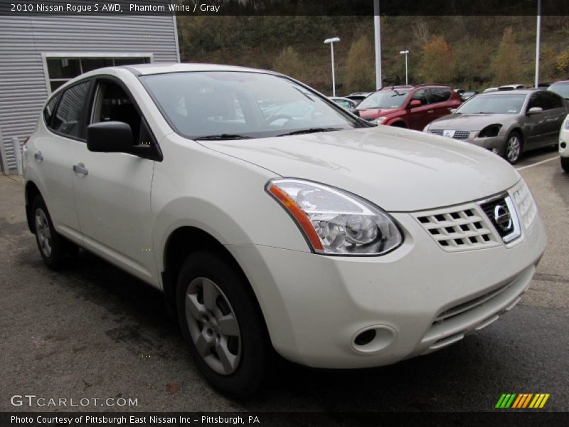 Phantom White / Gray 2010 Nissan Rogue S AWD