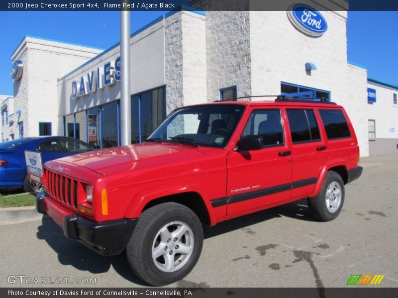 Flame Red / Agate Black 2000 Jeep Cherokee Sport 4x4