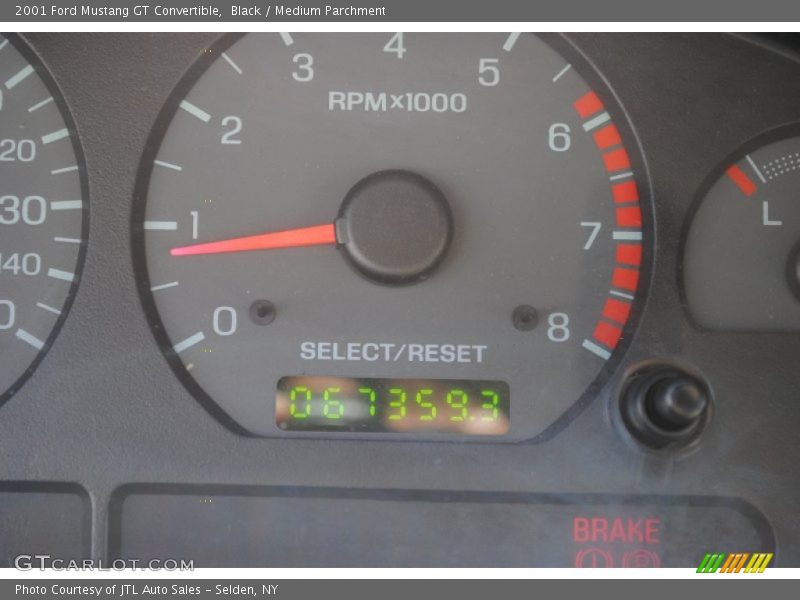 Black / Medium Parchment 2001 Ford Mustang GT Convertible