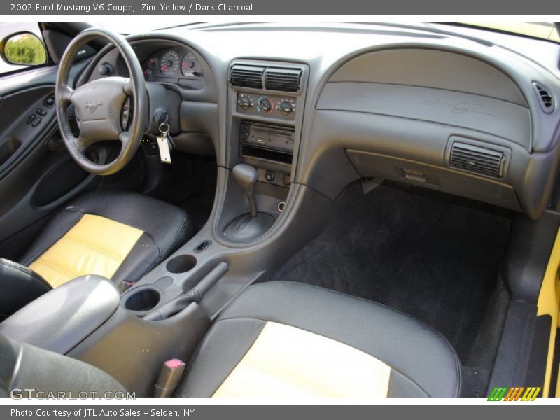 Zinc Yellow / Dark Charcoal 2002 Ford Mustang V6 Coupe