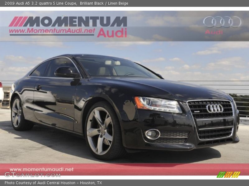 Brilliant Black / Linen Beige 2009 Audi A5 3.2 quattro S Line Coupe