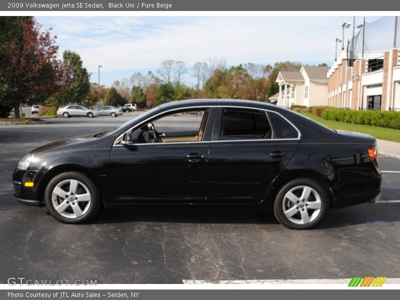 Black Uni / Pure Beige 2009 Volkswagen Jetta SE Sedan