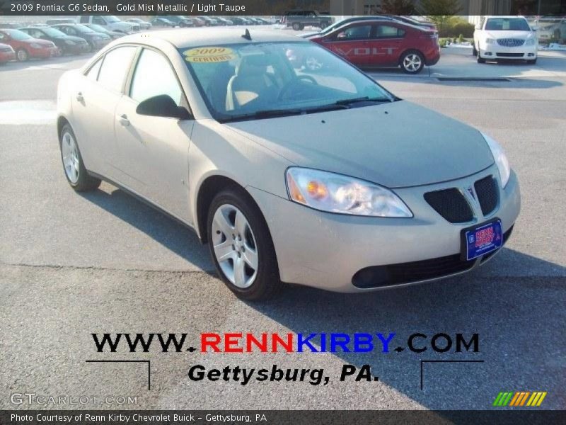 Gold Mist Metallic / Light Taupe 2009 Pontiac G6 Sedan