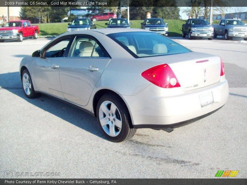 Gold Mist Metallic / Light Taupe 2009 Pontiac G6 Sedan